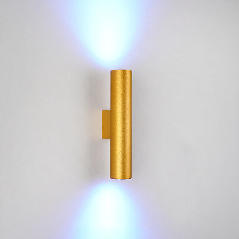 Up-Down LED Wall Light Fixture in Gold, Black or White Aluminum for Hallway, Bedroom & Living Room