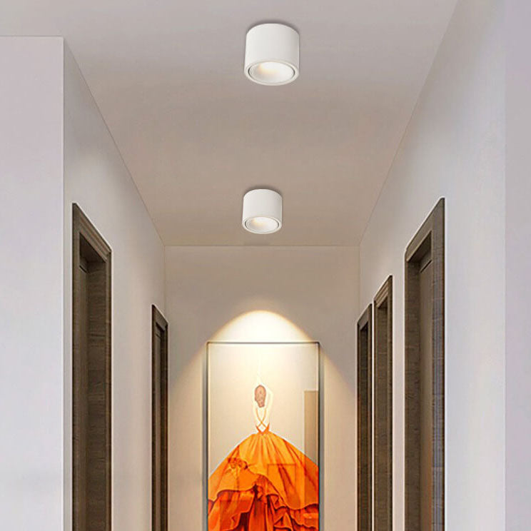 Low-Profile Aluminum LED Ceiling Fixture 3.7 Inch Round 12W Contemporary Overhead Lighting Hallway Bedroom Entryway Living Space