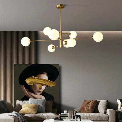 Multi-Globe Hanging Fixture with Adjustable Height for Dining Room & Living Room – Metal Frame with Glass Orbs – G9 LED Bulbs Included – 24