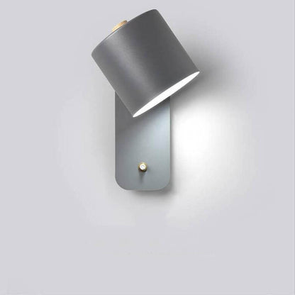 Adjustable Metal Wall Sconce with Rotating Head – Modern Cylinder Light for Bedroom, Hallway & Living Room – E26 Hardwired – 10 in H x 5