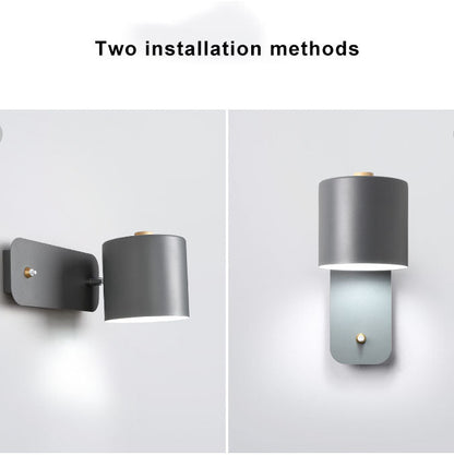 Metal Sconce Fixture Gray Hardwired LED Compatible 10-Inch for Bedroom Living Room Hallway Reading Nook Modern Interior Lighting