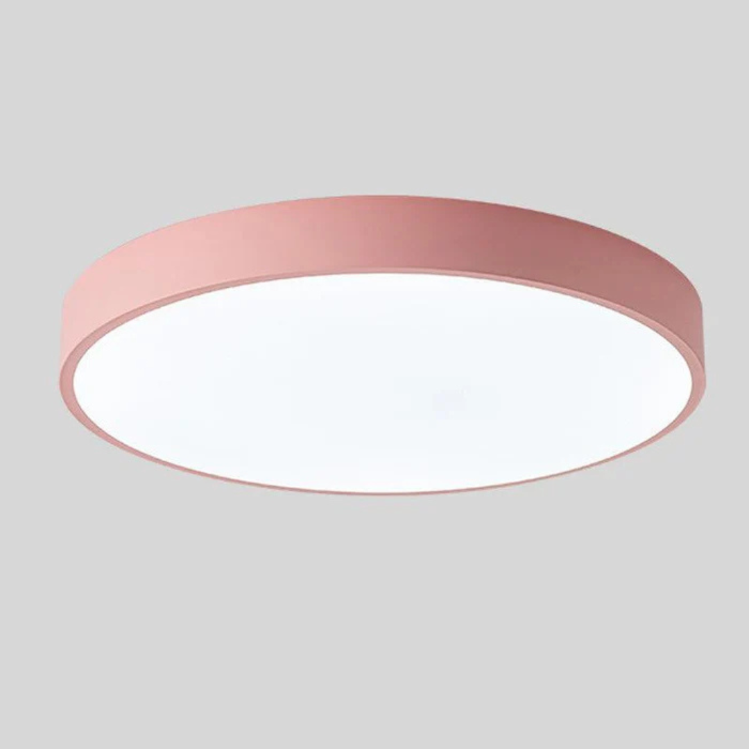 Round Wood Ceiling Light Fixture | Modern Scandinavian LED Flush Mount for Bedroom Living Room Kitchen