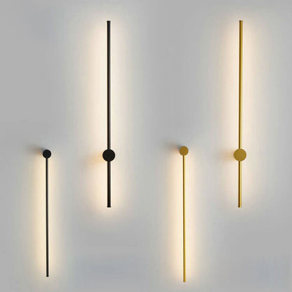 Vertical LED Sconce Aluminum Linear Strip Light Black Gold 31 in Bedroom Hallway Accent Lighting Indirect Glow Modern Minimalist Hardwired M
