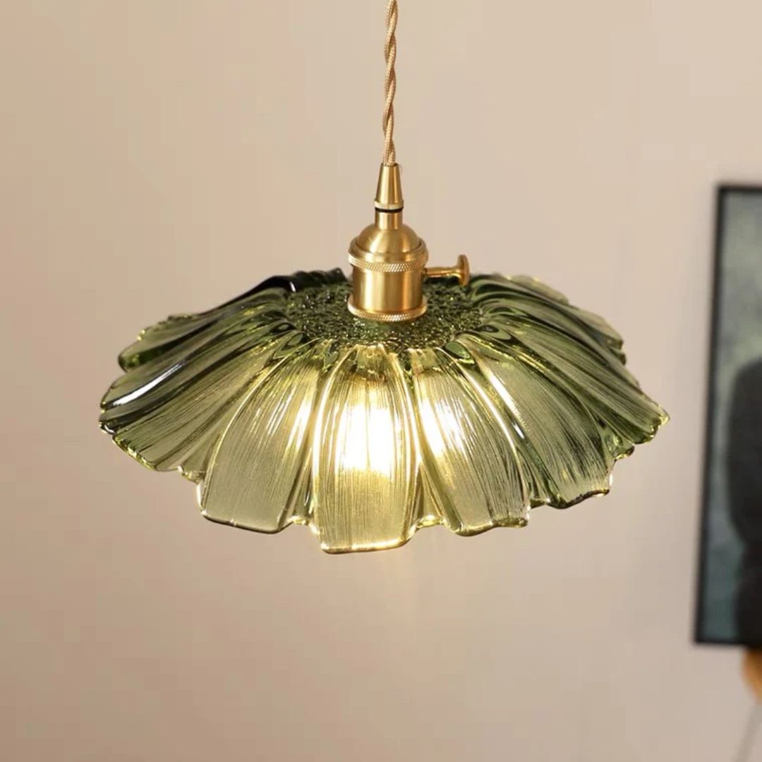 Fluted Glass Drop Ceiling Fixture 11 in Burgundy Shade Gold Hardware E27 Socket for Kitchen Island Entryway Ambient Overhead Illumination
