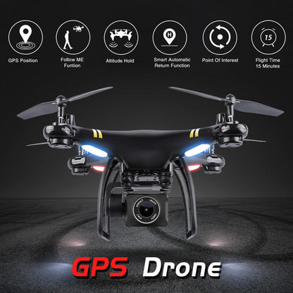 Camera Drone for Adults, Foldable Quadcopter Drone with HD Wide Angle Camera, GPS Drone for Beginners with WiFi Video