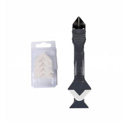 Silicone Caulk Finishing Tool Kit 3-in-1 Scraper Smoother Remover for Bathroom Kitchen Tile Grout Sealing Corner Edge Cleanup Home Repair