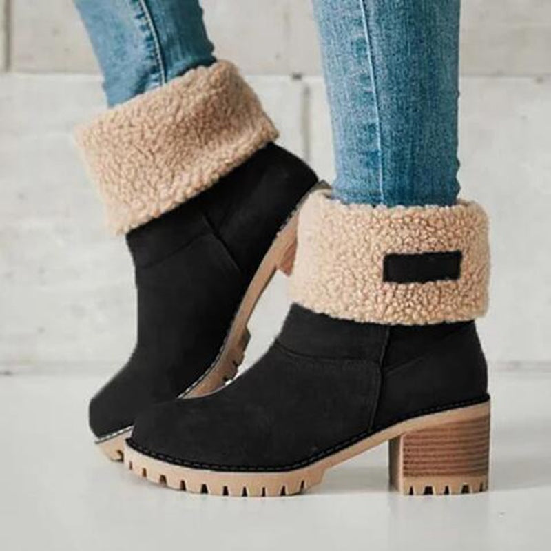 Women's Block Heel Ankle Boots with Arch Support – Lightweight Cushioned Footwear for All-Day Comfort