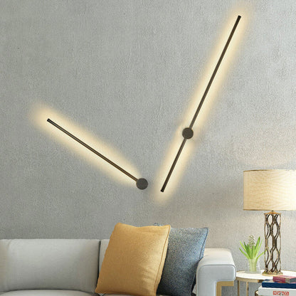 Hardwired LED Sconce Black Aluminum 24 in Contemporary Hallway Bedroom Office Reading Light 600 Lumens Warm White Neutral Dimmable Modern Fi