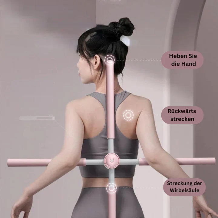 Posture Corrector Bar for Yoga Stretching and Back Alignment with Foam Grip for Home Workouts