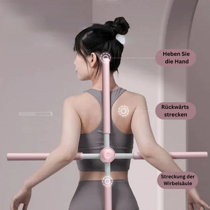 Posture Corrector Bar for Yoga Stretching and Back Alignment with Foam Grip for Home Workouts