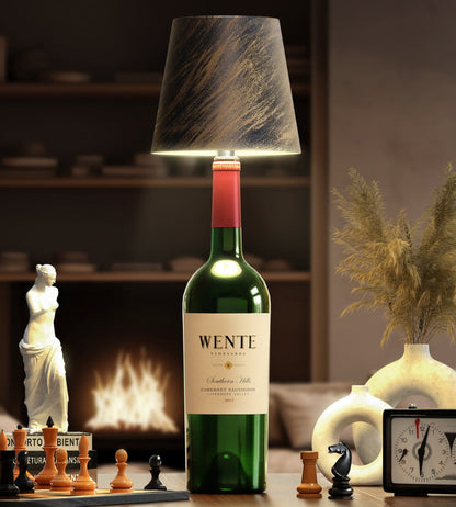 Rechargeable LED Bottle Lamp Adapter for Wine Bottles & Decorative Glass | Cordless Ambient Light Base for Home Decor & Dining