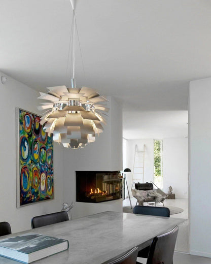 Layered Metal Fixture 19 in Wide Warm White E27 Socket Adjustable Height Kitchen Island Dining Room Cord Suspended Overhead Lighting Texture