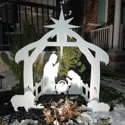 Outdoor Nativity Scene Set – Weather-Resistant Christmas Yard Display with Holy Family Figurines