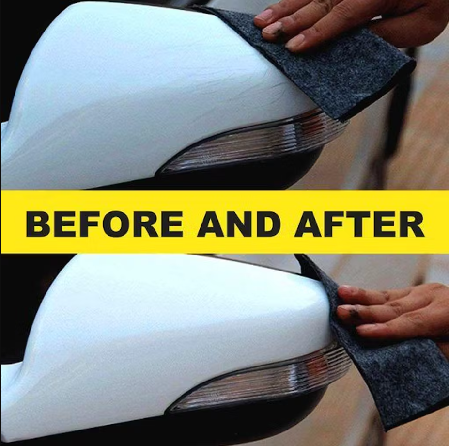 Car Paint Touch-Up Cloth for Light Scratches & Scuffs – Reusable Nano-Fiber Polishing Pad for Vehicles – 8×4 Inch Auto Detailing Wipe