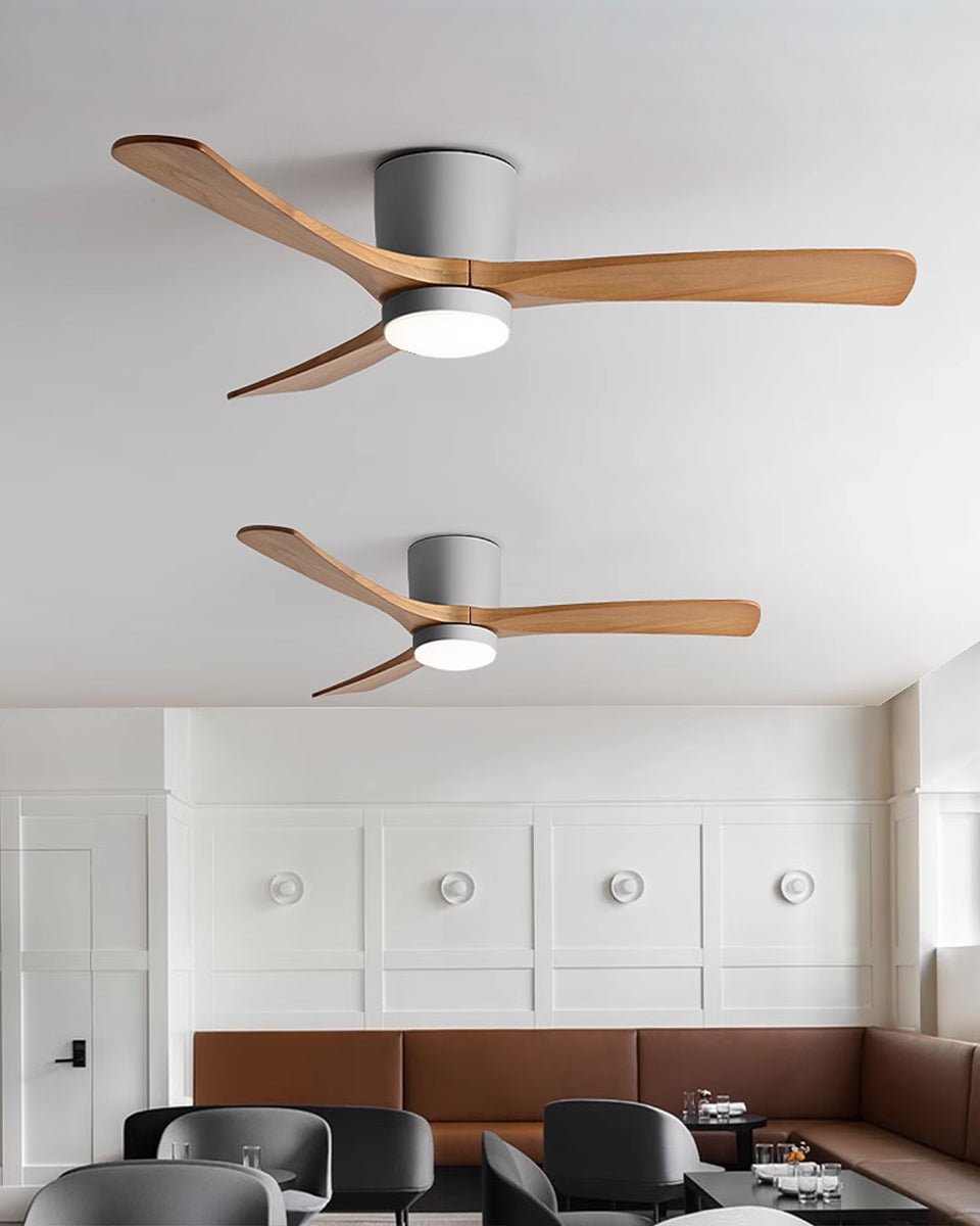 Sycamore Wood Ceiling Fan with LED Light – Whisper-Quiet 6-Speed DC Motor, Reversible Airflow, Remote Control, 42/48/52 Inch