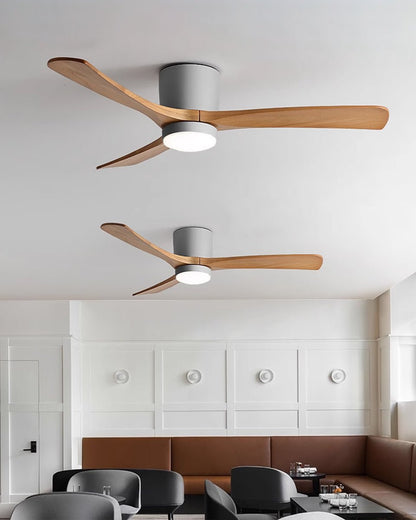 Sycamore Wood Ceiling Fan with LED Light – Whisper-Quiet 6-Speed DC Motor, Reversible Airflow, Remote Control, 42/48/52 Inch