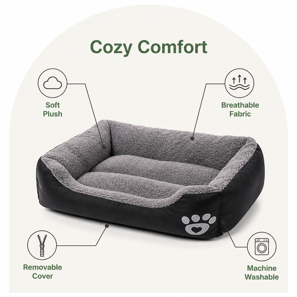 Ortekor Warm Plush & Washable Dog Bed