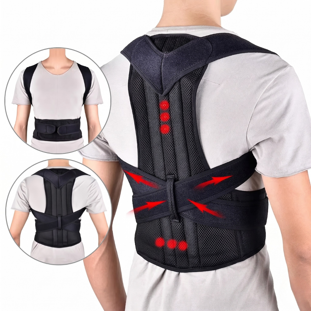Adjustable Back Support Brace for Men & Women – Realigns Shoulders & Relieves Lower Back Strain