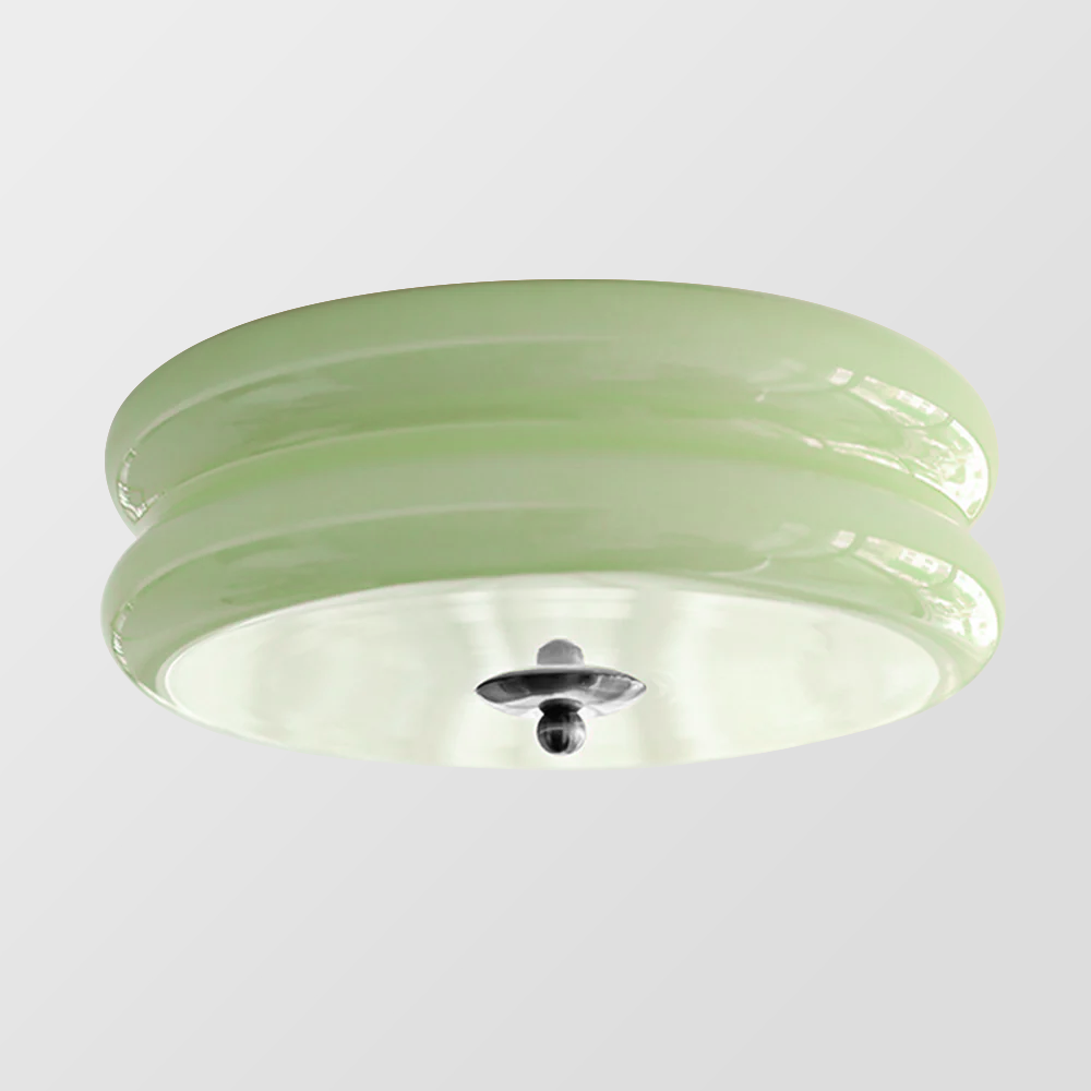 Flush Mount LED Fixture with Adjustable Color Temperature Glass Shade 13 in Diameter for Bedroom Living Room Dining Room Modern Art Deco Sty