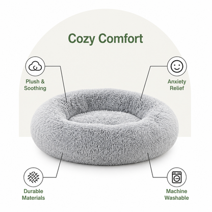 Ortekor Calming Plush Donut Dog Bed