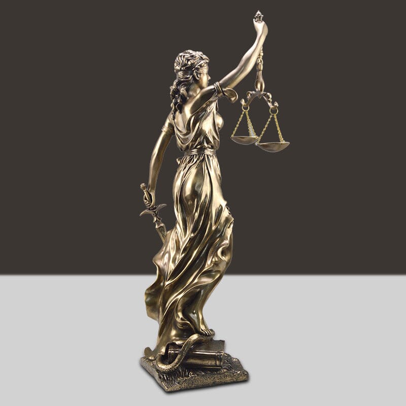 Resin Lady Justice Figure 12-Inch Bronze-Look Statue for Office Desk Library Study Law Firm Decor Legal Symbol Figurine Bookshelf Ornament