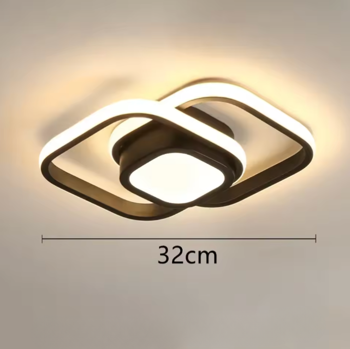 Flush Mount Ceiling Light Double Ring, Modern LED Ceiling Light for Bedroom and Hallway, Dimmable Ceiling Light Fixture