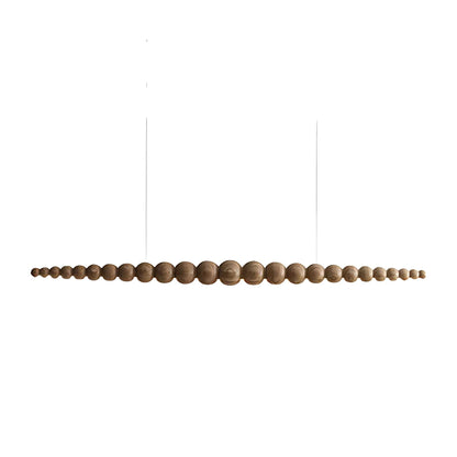 Linear LED Ceiling Fixture Wood & Metal 3000K Over Island Kitchen Dining Room Adjustable Height Suspended Bar Light Modern Minimalist Scandi
