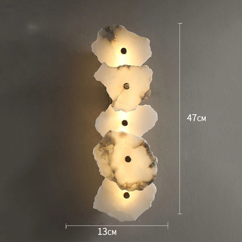 Stone Sconce Light LED Warm Glow for Stairs Entryway Vertical Mount Accent Fixture 5-Inch Contemporary Wall Lighting for Narrow Spaces