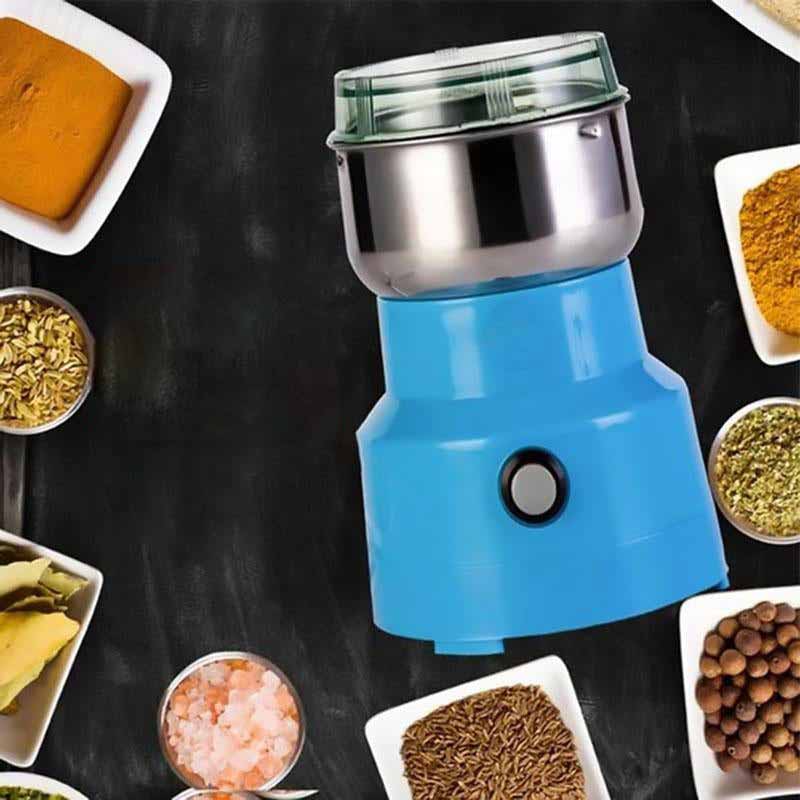 Stainless Steel Kitchen Mill 300W High-Speed Blade Grinder for Coffee Beans Herbs Seeds Spices Portable Countertop Appliance One-Touch Contr