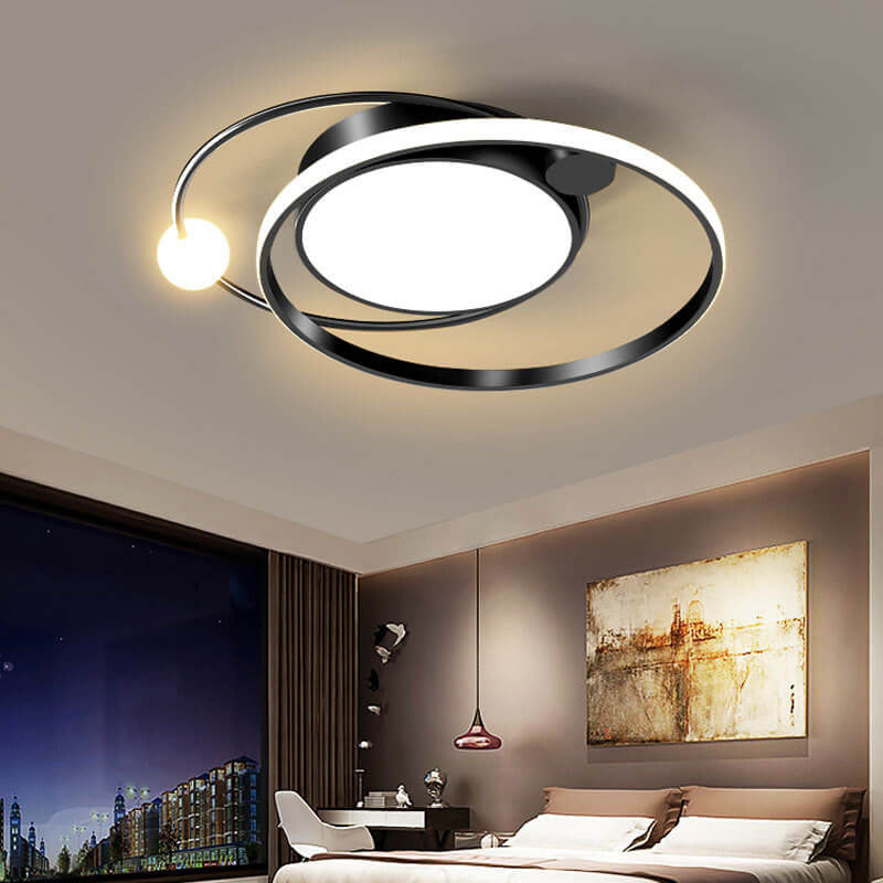 LED Ceiling Light Flush Mount Round Modern Circle Fixture Black White Gold 3000K 5000K for Bedroom Living Room Kitchen