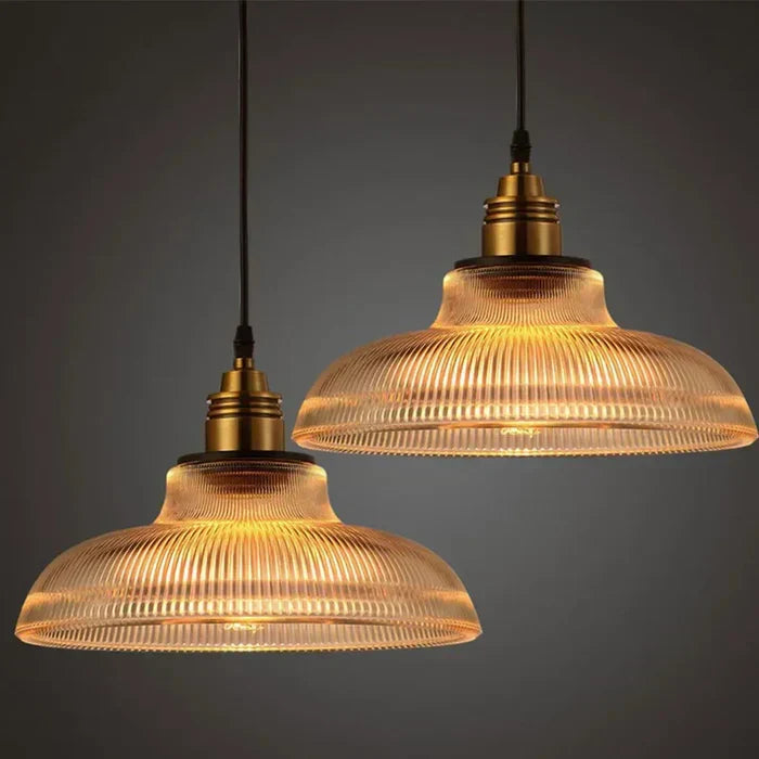 Textured Glass Drop Fixture 12-Inch Shade Golden Glow for Breakfast Nook Counter Overhead Single Bulb Suspended Accent Modern Farmhouse Char