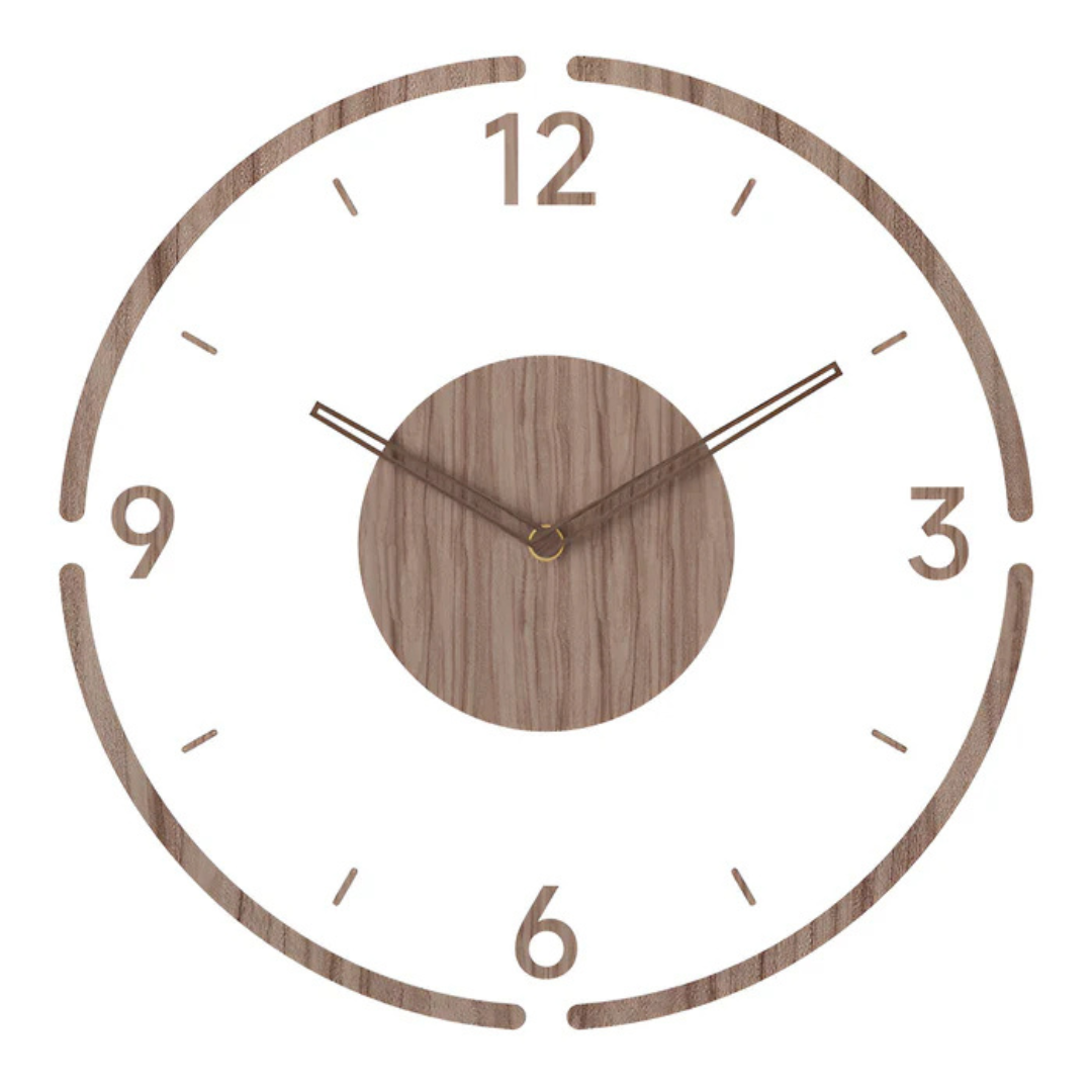 Whisper-Quiet Wall Clock with Wood & Acrylic Face – 12 in Silent Sweep Movement for Living Room, Bedroom & Office