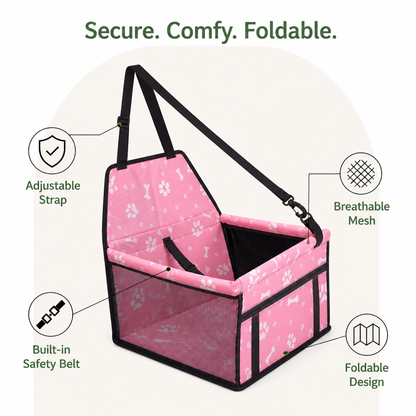 Ortekor Adjustable Safety Strap Dog Car Seat (Foldable)