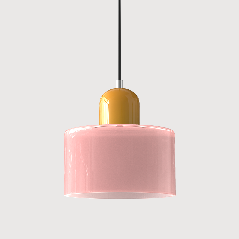 Glass Pendant Light Fixture with Adjustable Cord for Kitchen Island, Dining Room, and Living Room