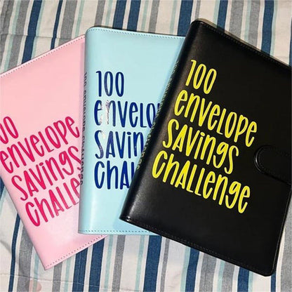 Cash Savings Tracker Organizer with 100 Labeled Pockets – Money Management Planner System – A5 Budget Book with Reusable Chart for