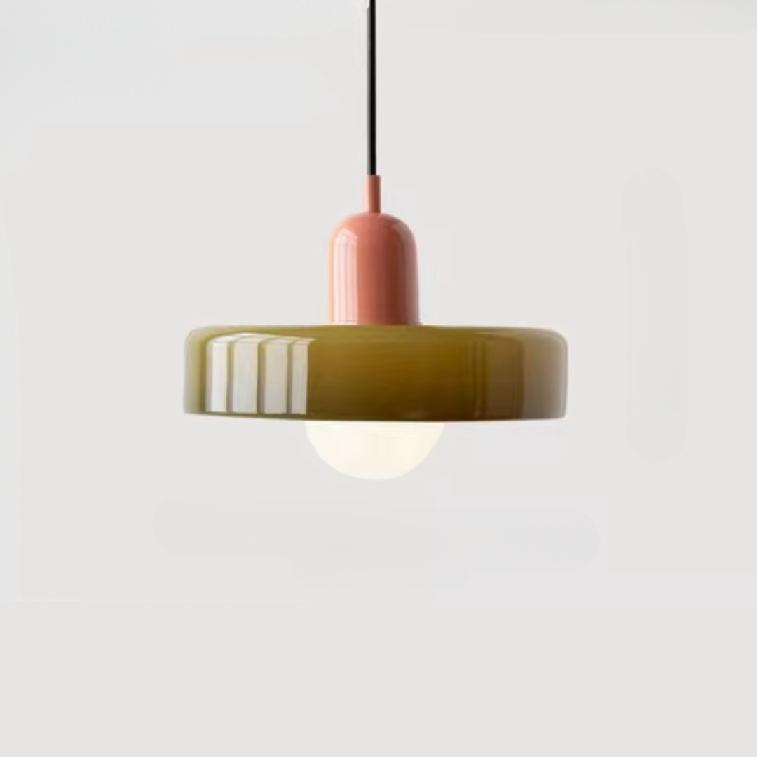 Two-Tone Glass Drop Ceiling Light Fixture for Kitchen Island Dining Room Modern Hanging Lamp