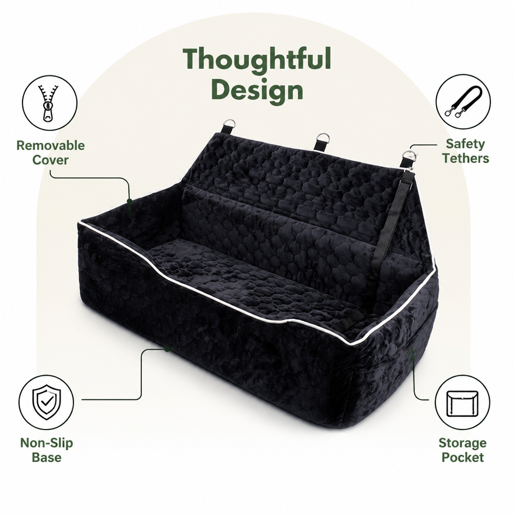 Ortekor Large Washable & Tethered Dog Car Seat