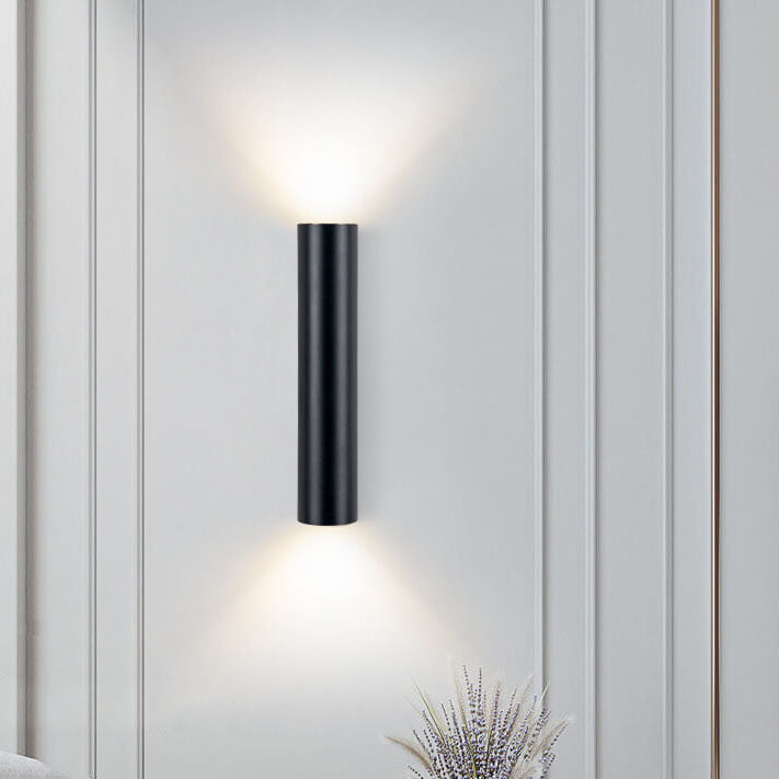 Up-Down LED Wall Light Fixture in Gold, Black or White Aluminum for Hallway, Bedroom & Living Room