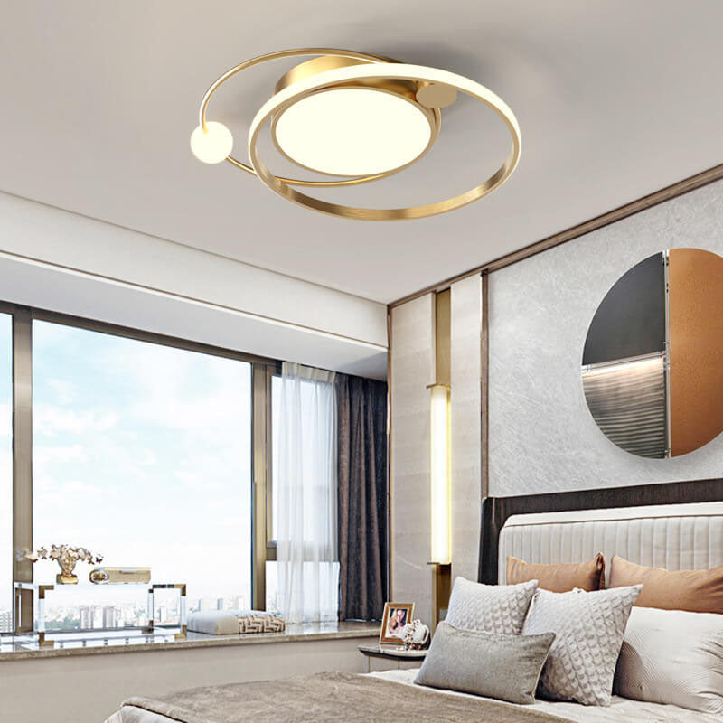 LED Ceiling Light Flush Mount Round Modern Circle Fixture Black White Gold 3000K 5000K for Bedroom Living Room Kitchen