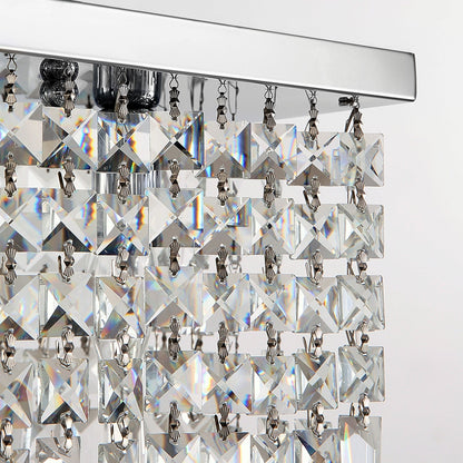 Linear Crystal Pendant Light Fixture Modern Dining Room Chandelier Stainless Steel Frame E12 Candelabra Base Adjustable Hanging Height for