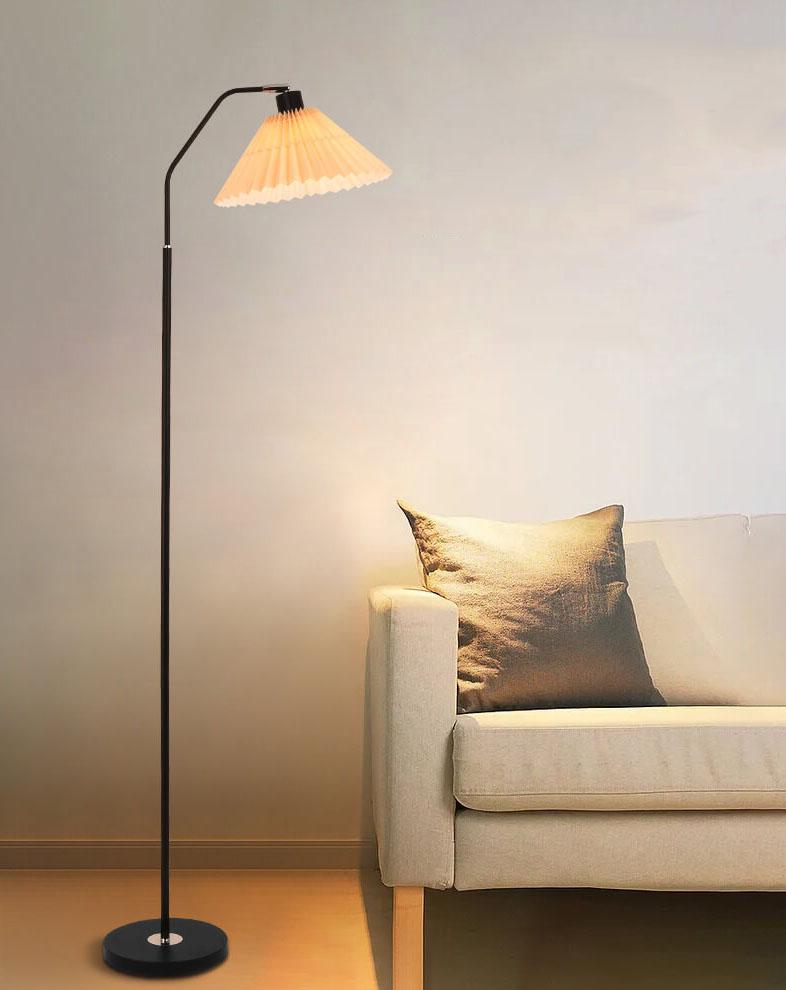 Tall Standing Lamp with Fabric Shade 59 in Adjustable 3-Color Temperature Plug-in Light for Living Room Bedroom Corner Reading Scandinavian