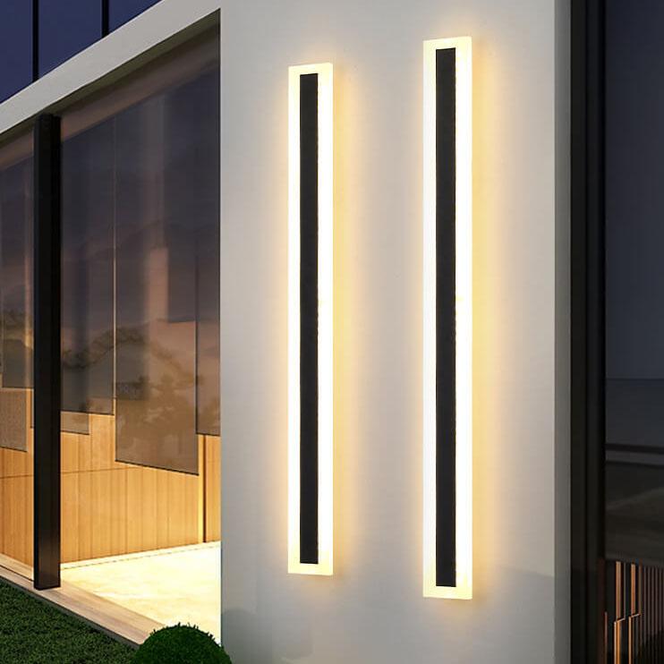 Outdoor LED Wall Sconce Hardwired Acrylic Fixture Black 12 in 7W-58W Energy-Saving Fence Patio Deck Entryway Lighting Modern Weather-Resista