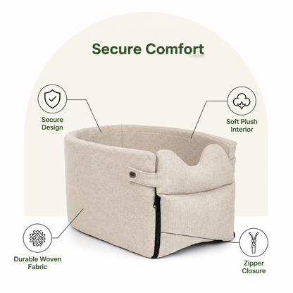 Ortekor Plush & Durable Polyester Dog Car Seat (Small/Medium)
