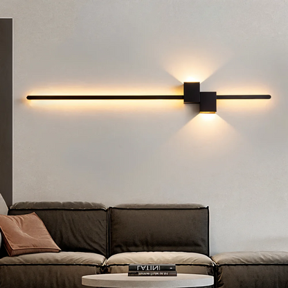 Linear LED Sconce 24 Inch Aluminum Up Down Light for Bedroom Hallway Living Room Modern Indoor Fixture Black White Gold 3000K