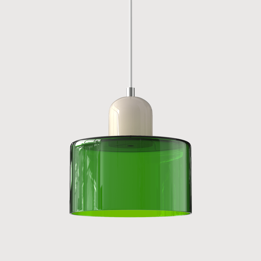 Glass Pendant Light Fixture with Adjustable Cord for Kitchen Island, Dining Room, and Living Room