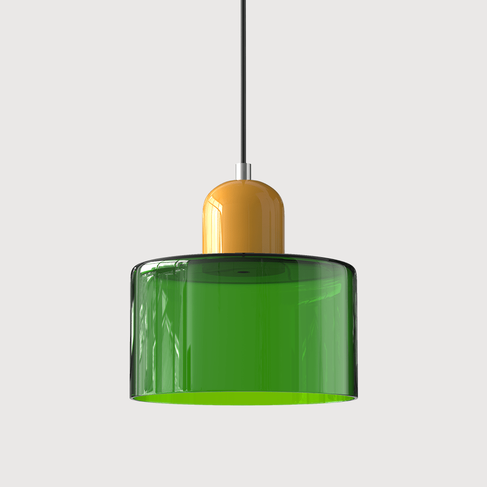 Glass Pendant Light Fixture with Adjustable Cord for Kitchen Island, Dining Room, and Living Room