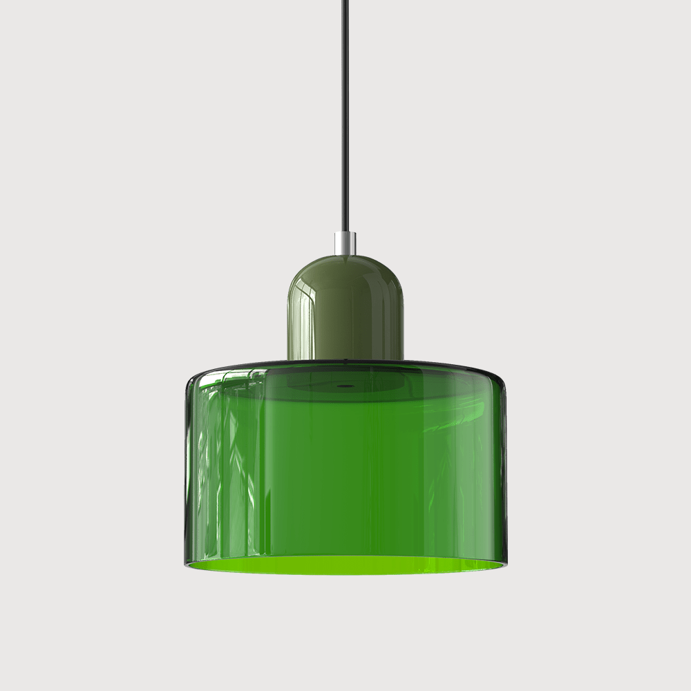 Glass Pendant Light Fixture with Adjustable Cord for Kitchen Island, Dining Room, and Living Room