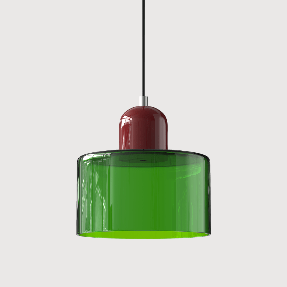 Glass Pendant Light Fixture with Adjustable Cord for Kitchen Island, Dining Room, and Living Room