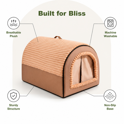 Ortekor All-Season Foldable Washable Dog Cave Bed (Non-Slip Base)