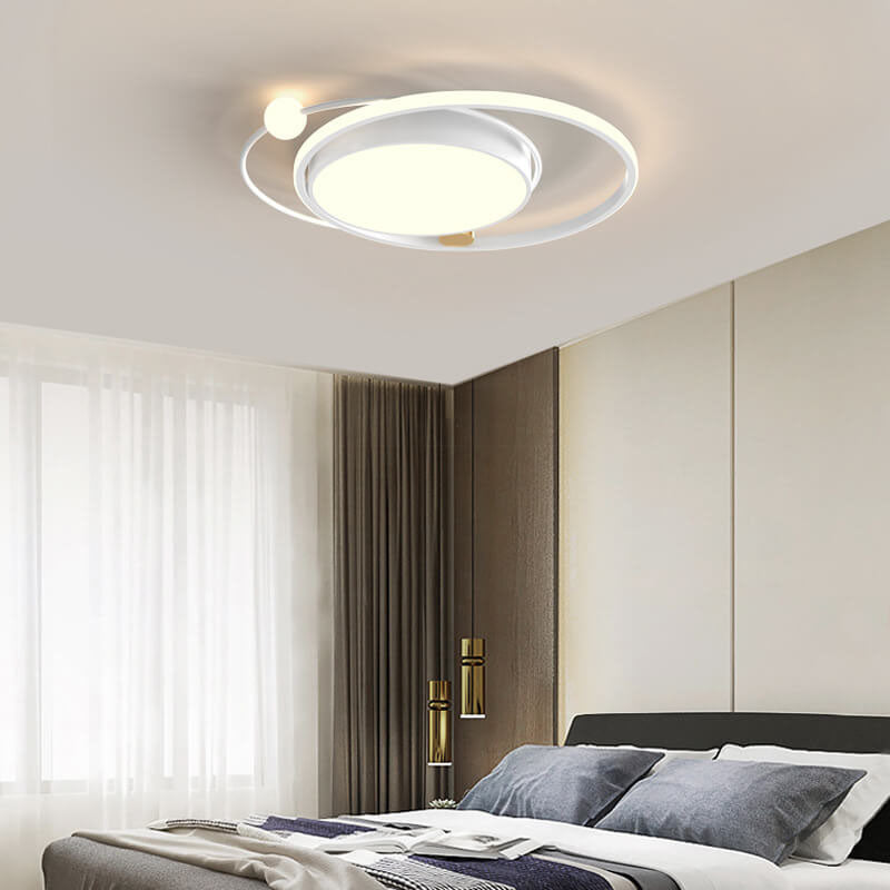 LED Ceiling Light Flush Mount Round Modern Circle Fixture Black White Gold 3000K 5000K for Bedroom Living Room Kitchen